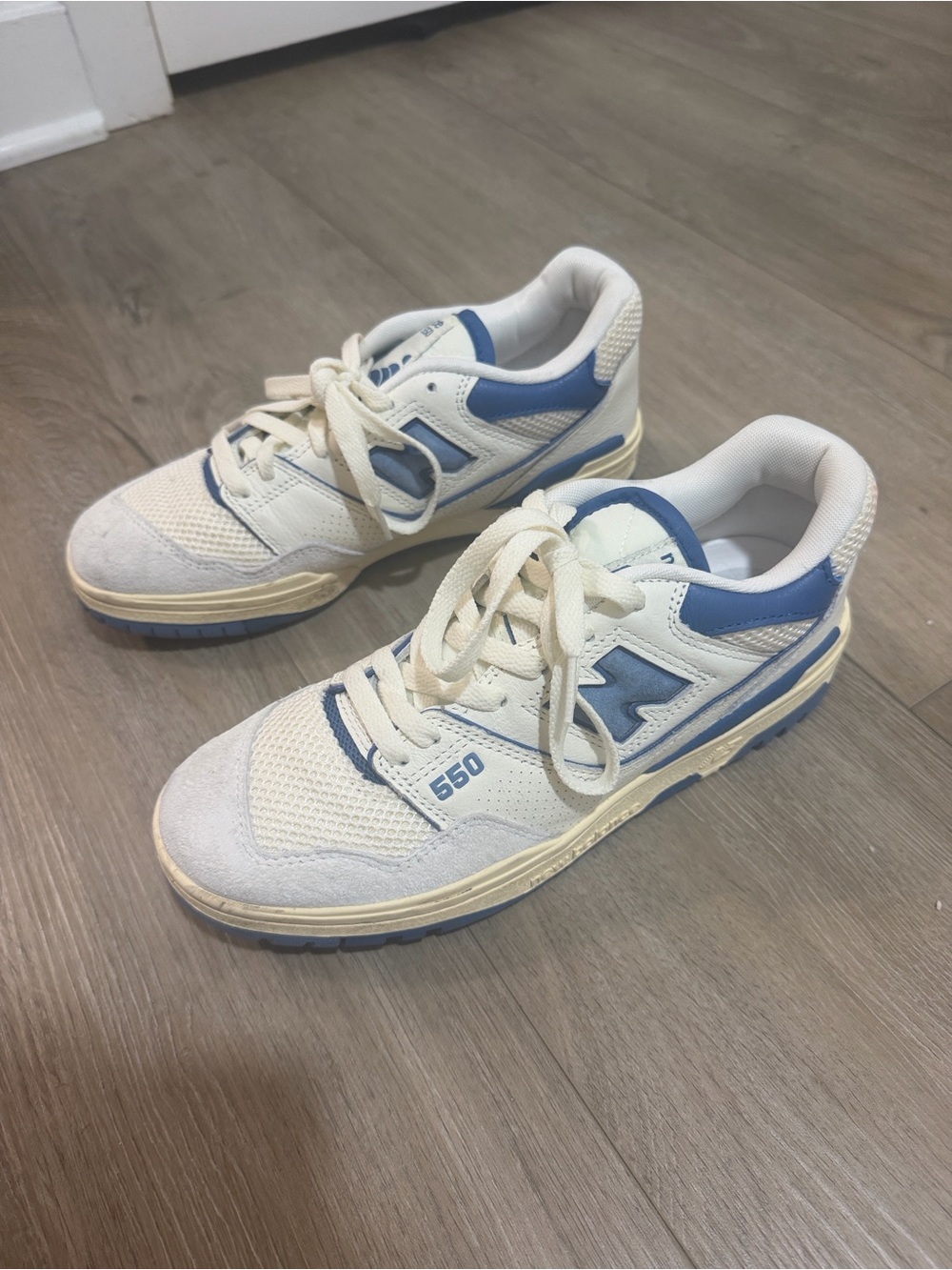 New Balance 550 White & Blue Sneakers | Women’s 9.5, Men’s 8